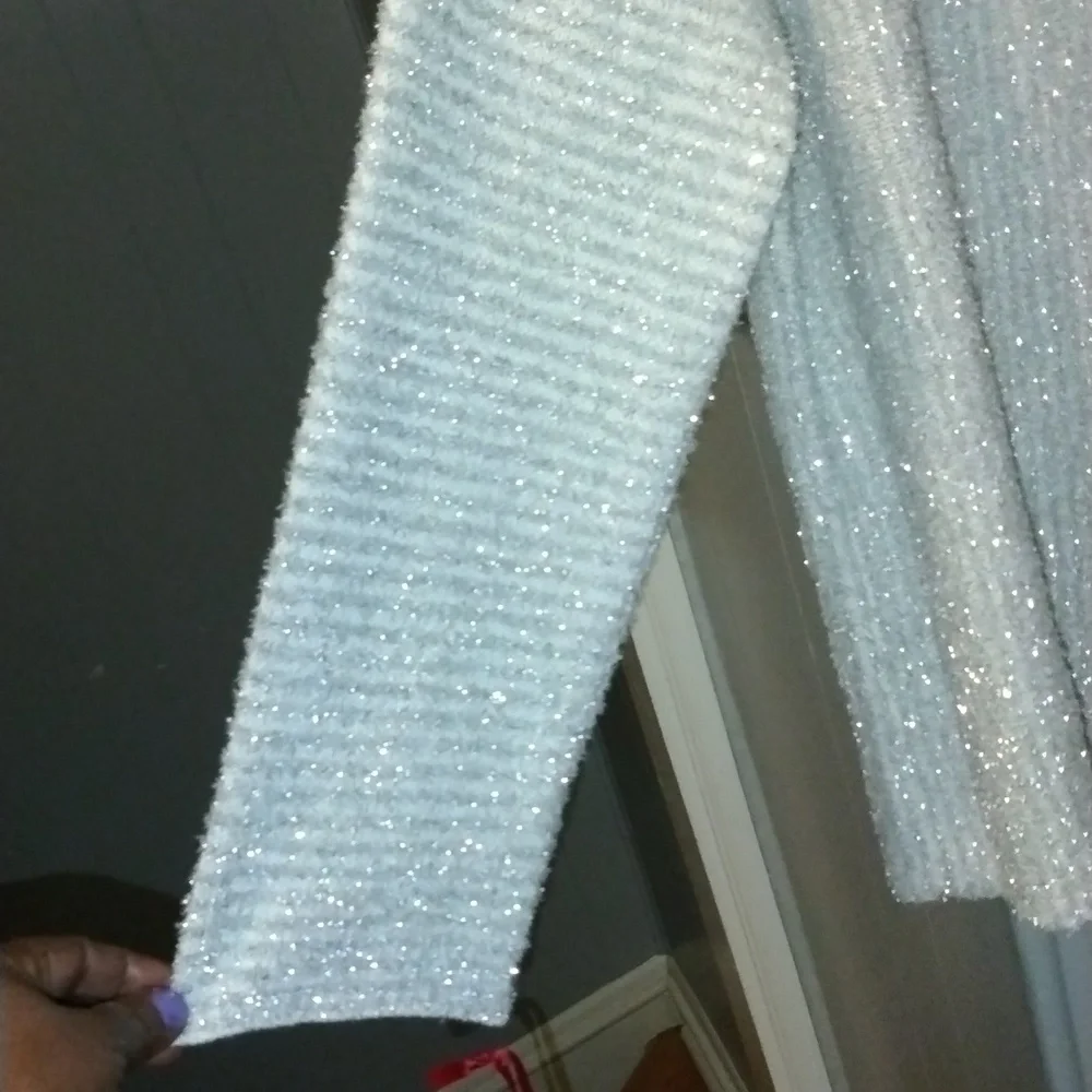 Ruby Rd. Metallic Silver Sweater - Picture 4 of 6